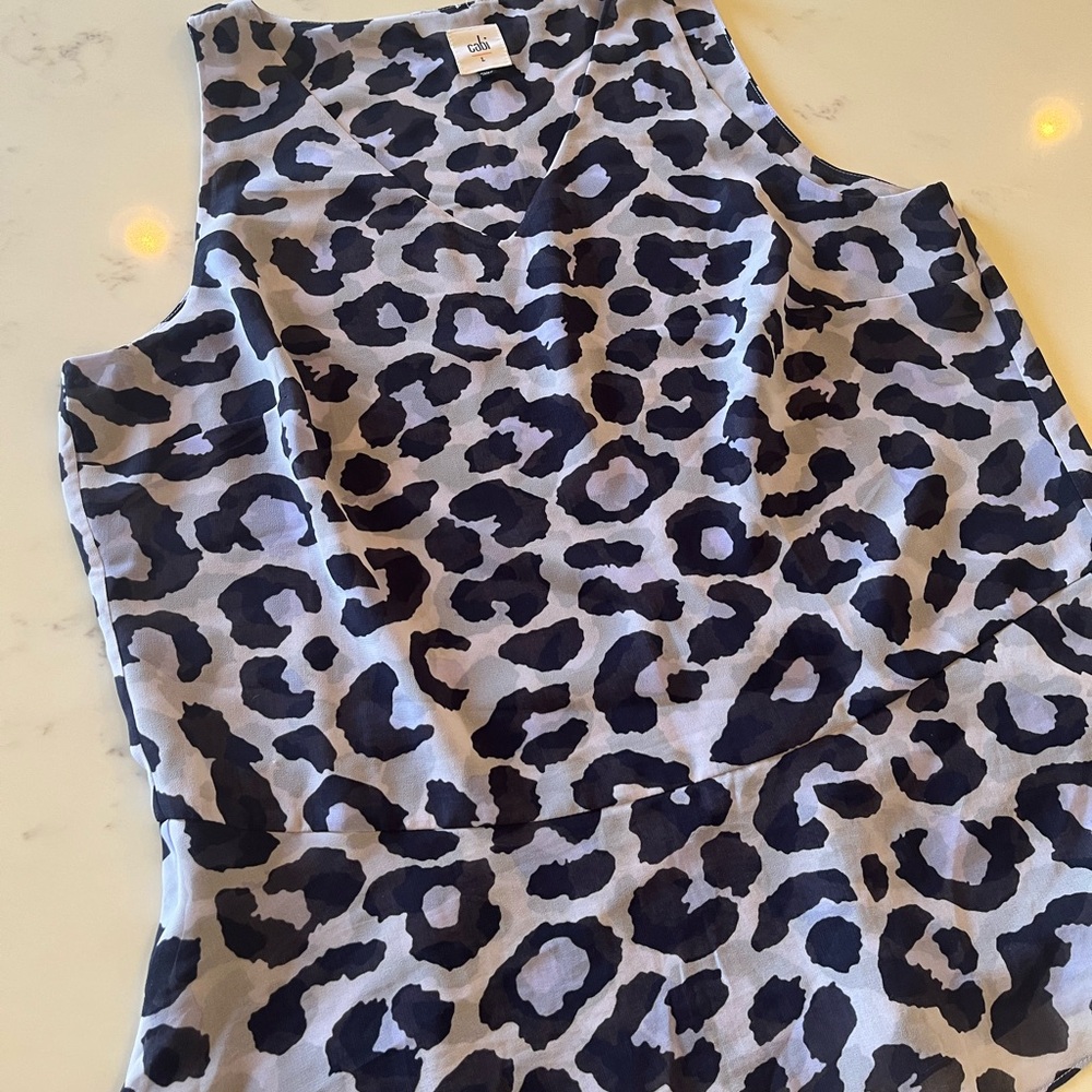 Chic Cabi Leopard Print Sleeveless Top